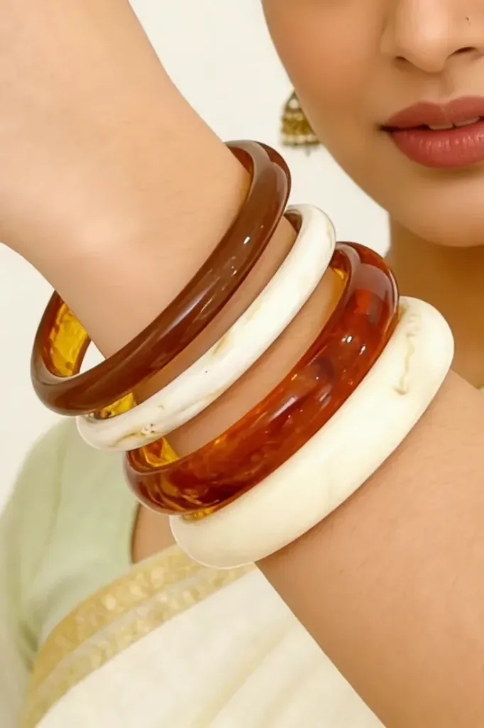 Multicolour Set Of 4 Bangles - Image 1