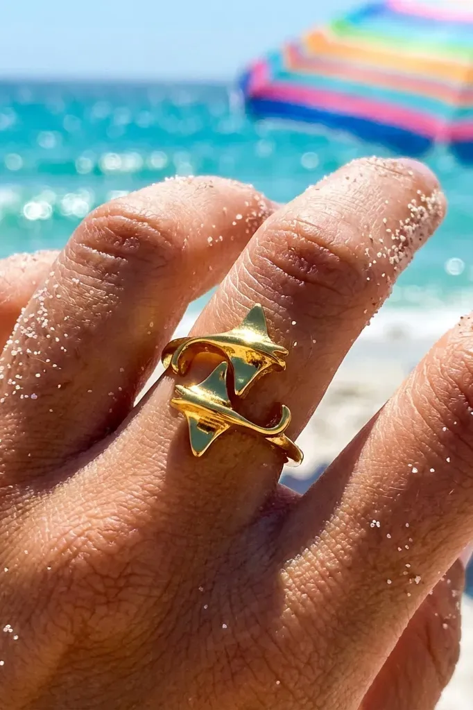 Golden Electric Ray Ring - Image 1