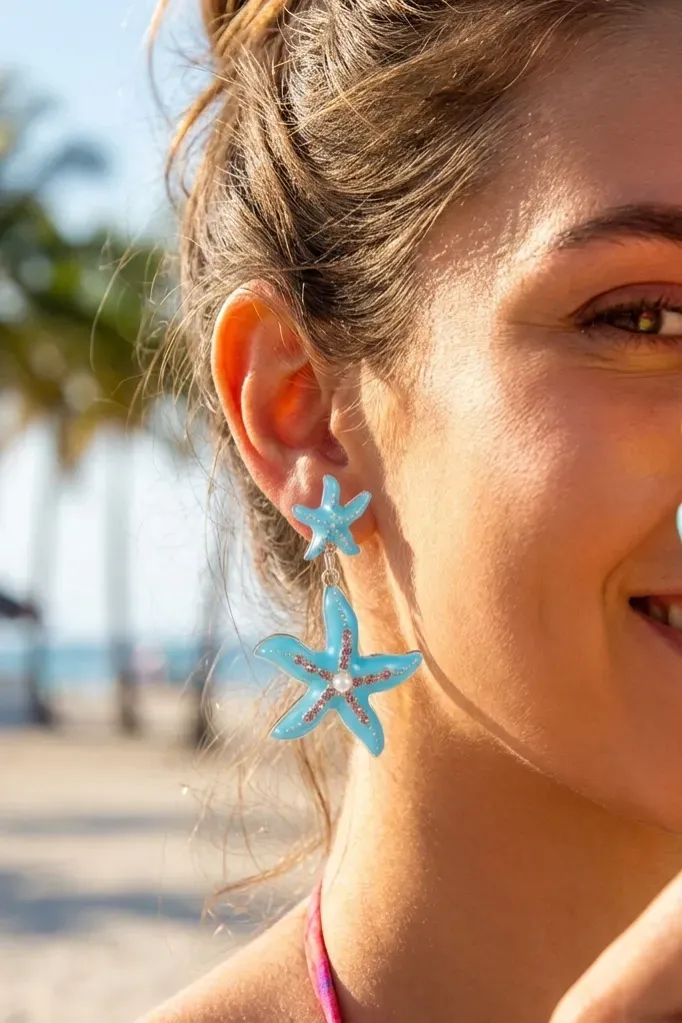 Turquoise Starfish Earrings - Image 1