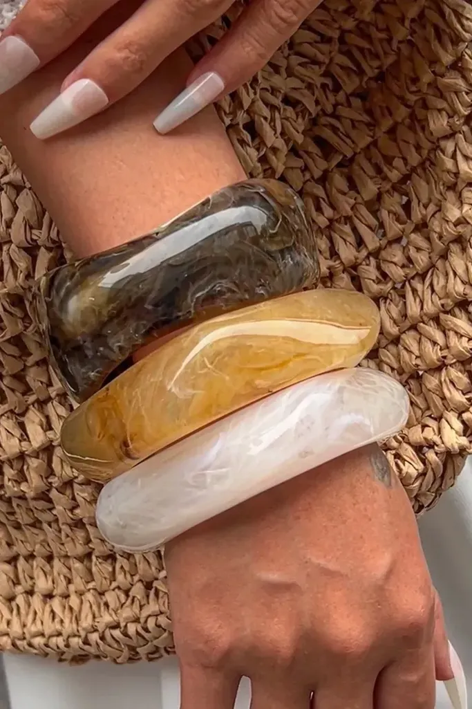 Multicolour Onyx Set Of 3 Bangles - Image 1