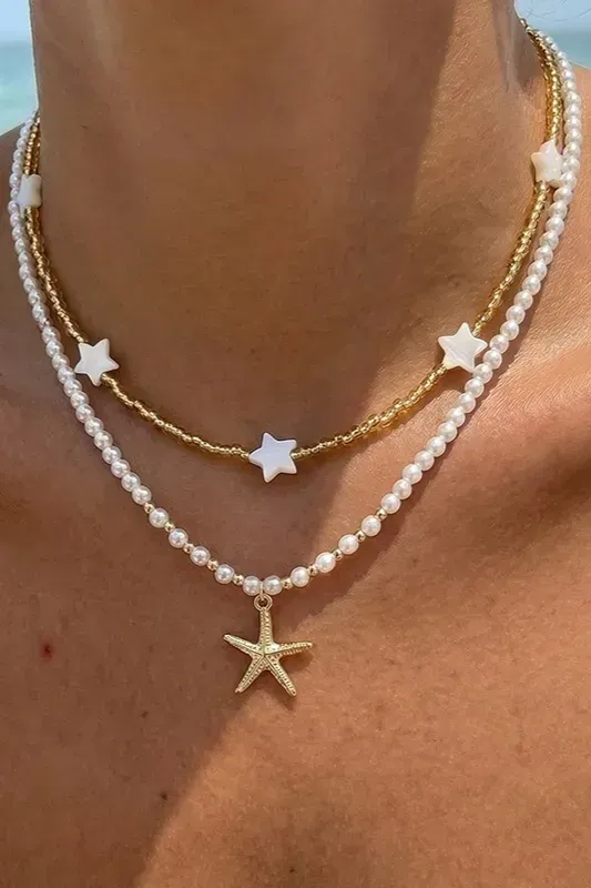 White Beachy Set Of 2 Necklaces - Image 1