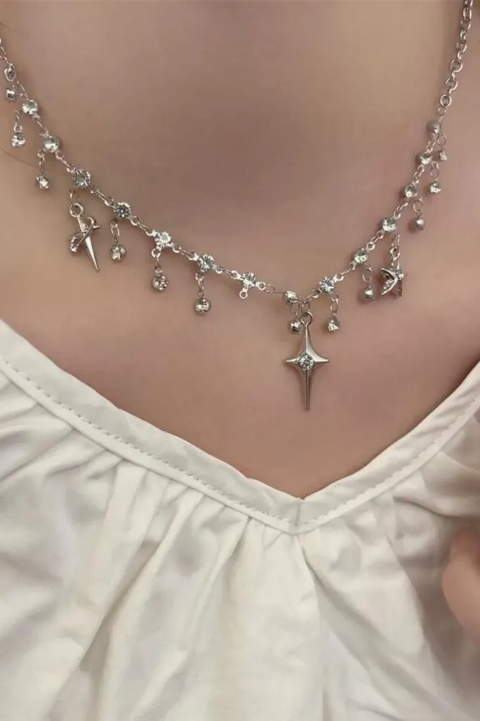 Silver Starry Choker Necklace - Image 1