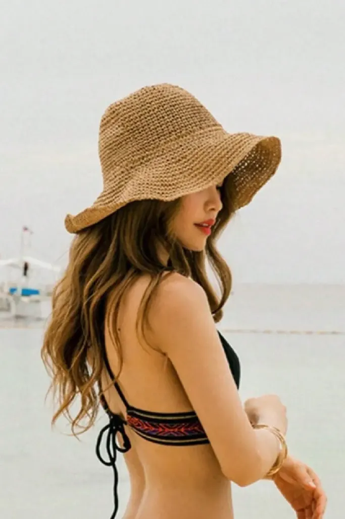 Beige Solid Textured Hat - Image 1