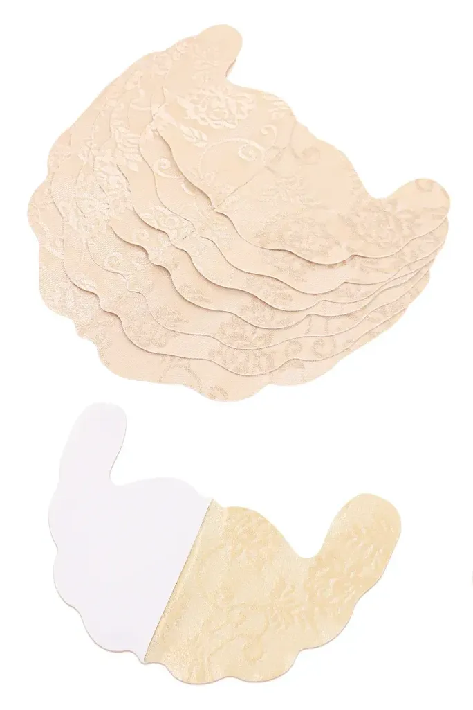 Nude Lace Overlay Nipple Cover - Image 1
