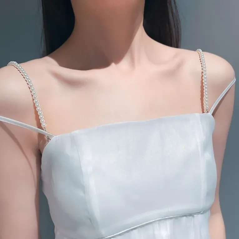 White Pearl Bra Straps - Image 1