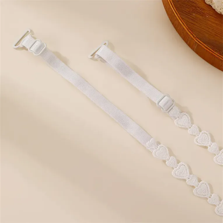 White Lace Overlay Bra Straps - Image 1