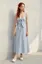 Blue Check Button Down Midi Dress