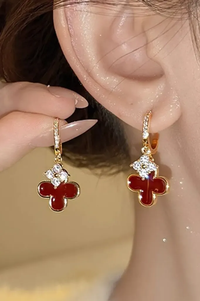 Wine Statement Drop Earrings - Image 1