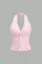 Light Pink Lace Overlay Halter Top