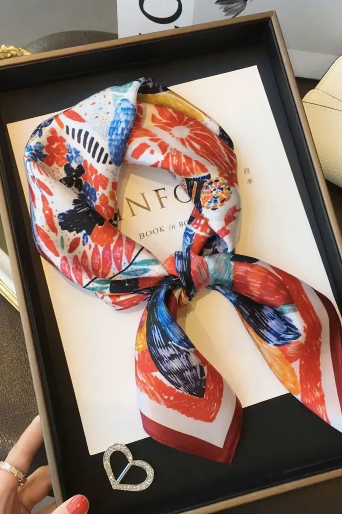 Multi-Color Abstract Printed Scraf - Image 1
