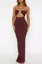 Burgundy Tube Mermaid Maxi Dress