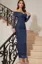 Dark Blue Glitter Ruched Maxi Dress
