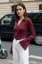 Wine Solid Flared Sleeve Shirt