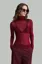 Red Solid High Neck Sheer Top