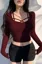 Maroon Solid Overlay Top
