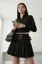 Black Pinstripe Pleated Mini Skirt