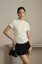 Off White Lace Mandarin Collar Top