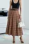 Brown Check Printed High Rise Skirt