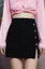 Black Mini A-Line Slit Skirt