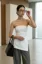 White Asymmetric Slit Tube Top