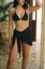 Black Solid Halter Set of 3 Swim Set