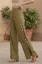 Olive Beaded Slit High Rise Pants