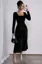 Black Ruched Bodycon Midi Dress