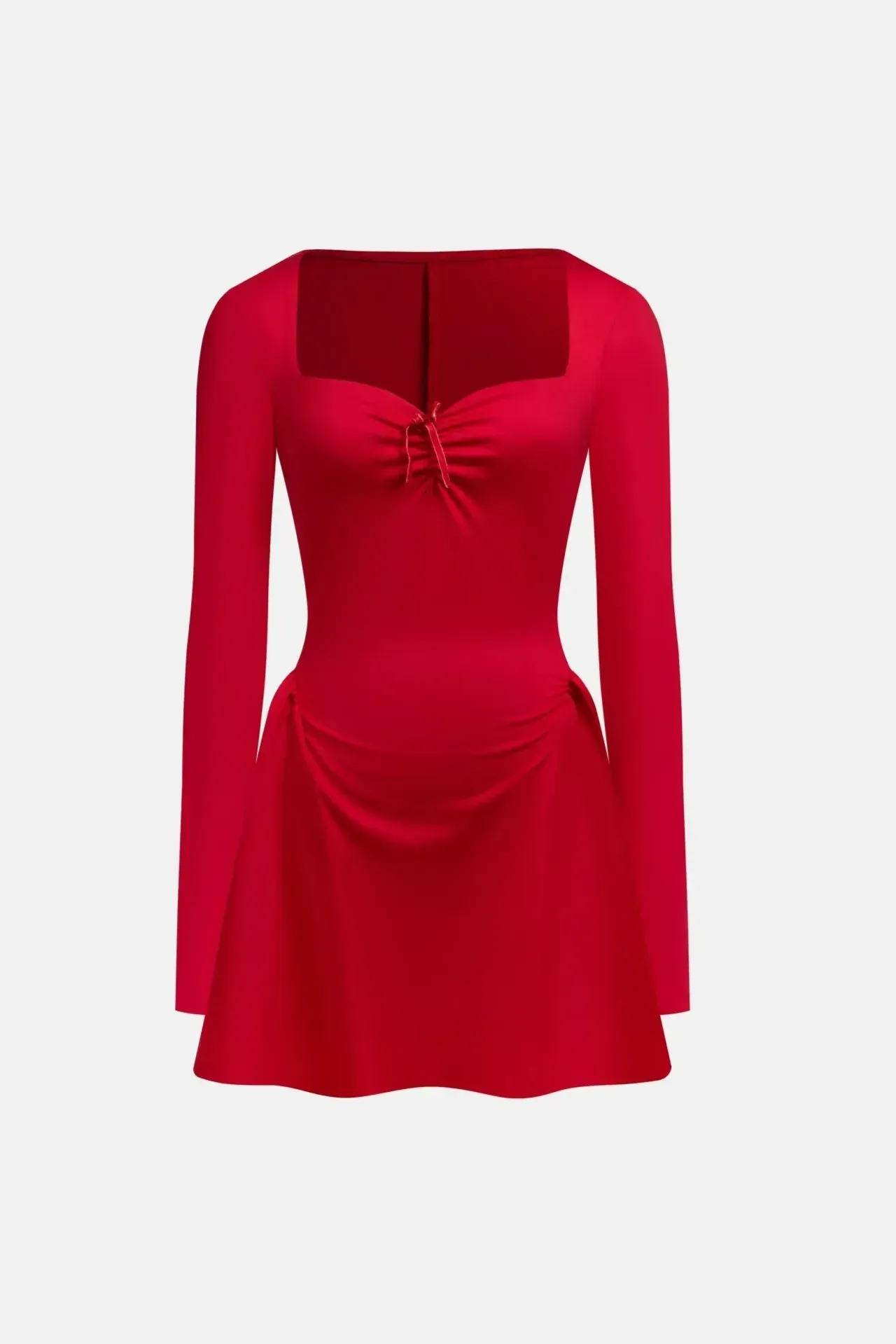 Red Sweetheart Fit And Flare Mini Dress