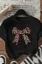 Black Round Neck Bow T-Shirt