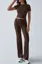 Brown Solid Crew Neck Co-Ord Set