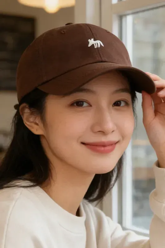 Brown Embroidered Hat - Image 1