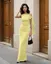 Yellow Fitted High Neck Maxi Dress