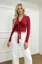 Red Solid V-Neck Top