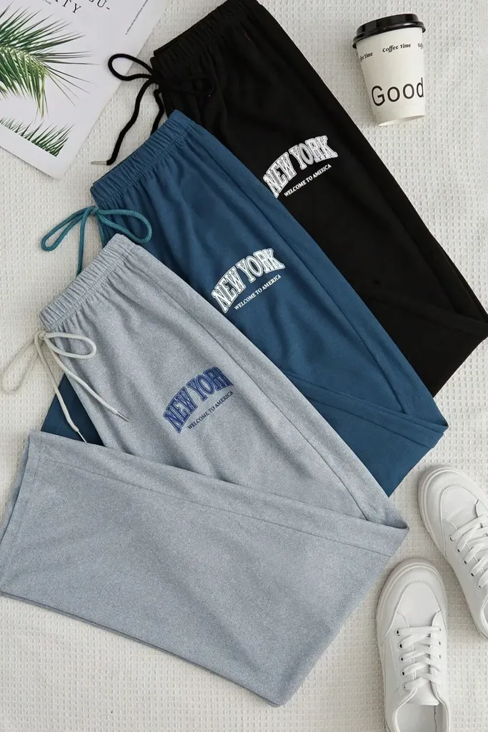 Multi-Colour Set Of 3 Mid-Rise Pants - Image 1