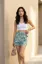 Green Floral Wrap Skorts