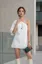 White One Shoulder Balloon Sleeve Mini Dress