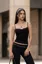 Black Solid Lace Insert Cami Top