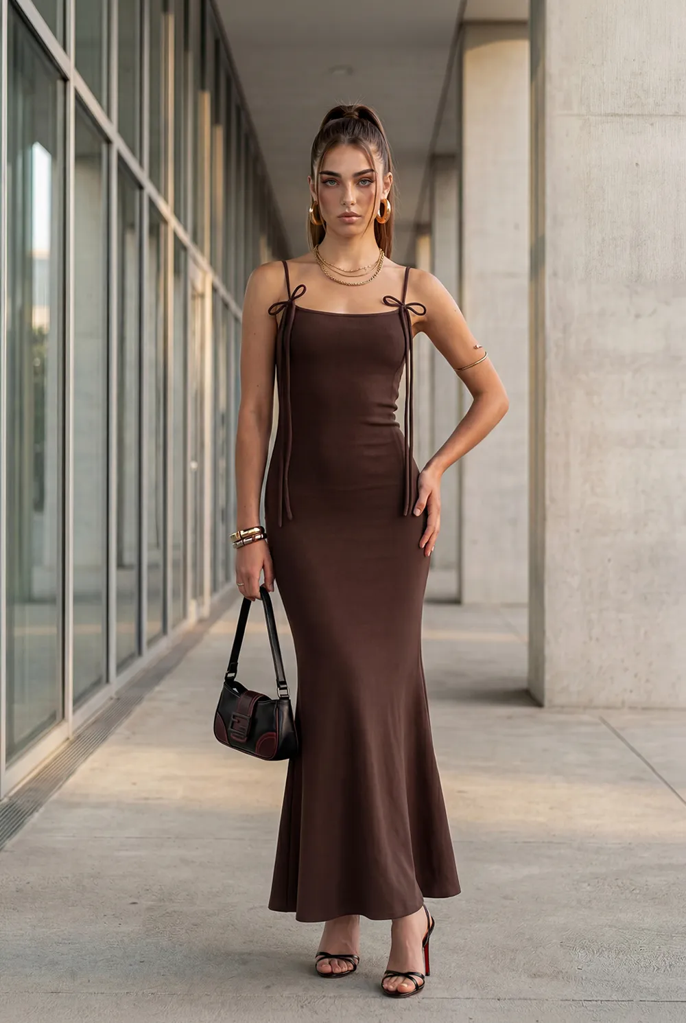 Mermaid Hem Strappy Maxi Dress - Image 1