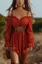 Rust Sweetheart Ruffle Mini Dress