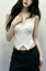 White Solid Lace Corset Top