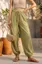 Olive Solid Mid Rise Balloon Pants