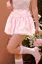 Light Pink Plaid Mid Rise Mini Skirt