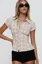 Beige Cinched Waist Plaid Shirt