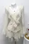 Off White Ruffled V-Neck Co-Ord Set