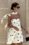 White Polka Dot Mini Dress With Scarf
