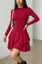 Red Ruched Tiered Mini Dress