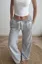 Grey Typography Mid-Rise Pants