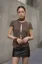 Dark Brown Solid Cut-Out Top