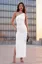 White Solid Slit Bodycon Midi Dress