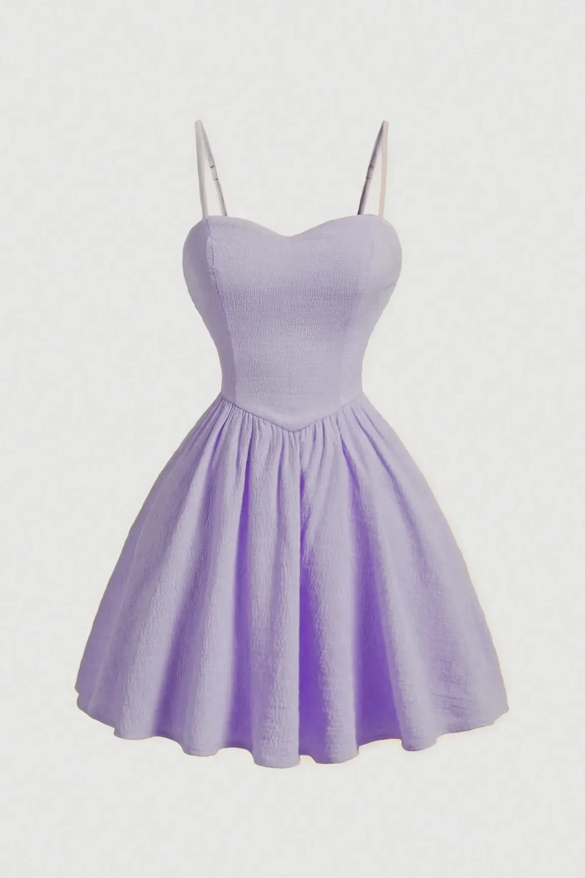 Lavender Sweetheart Neck Mini Dress
